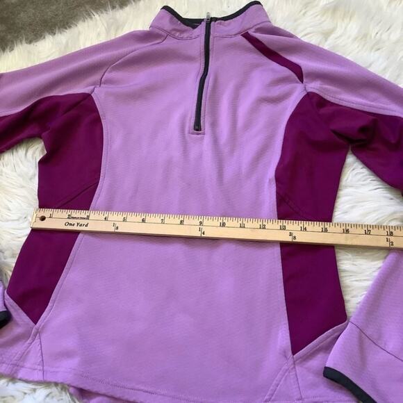 Nike Size Medium M Workout Running Purple Gym Exercise Long Sleeve Top Zipper - Picture 5 of 10
